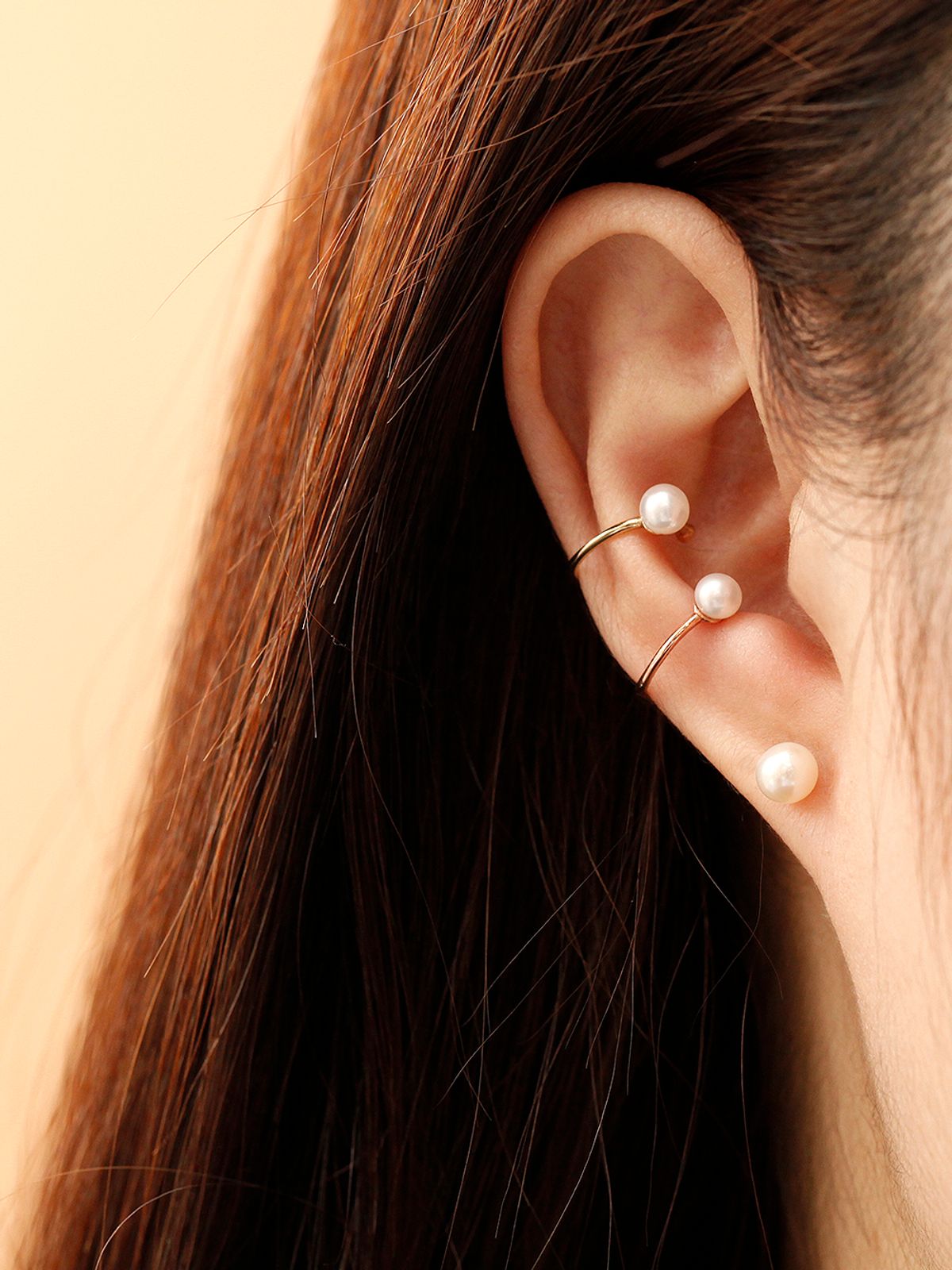 미니멀피어싱(MINIMALPIERCING) 14K 담수 진주 슬림 이너컨츠 이어커프 귀찌