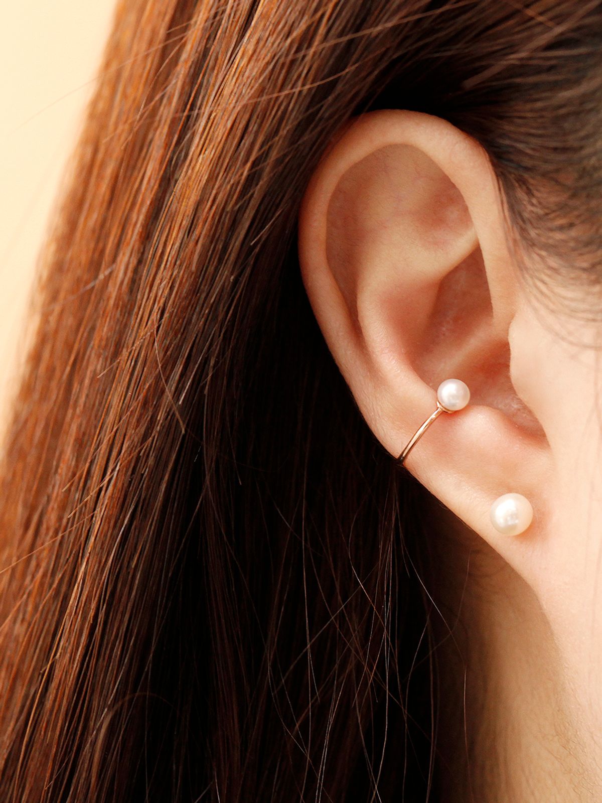 미니멀피어싱(MINIMALPIERCING) 14K 담수 진주 슬림 이너컨츠 이어커프 귀찌