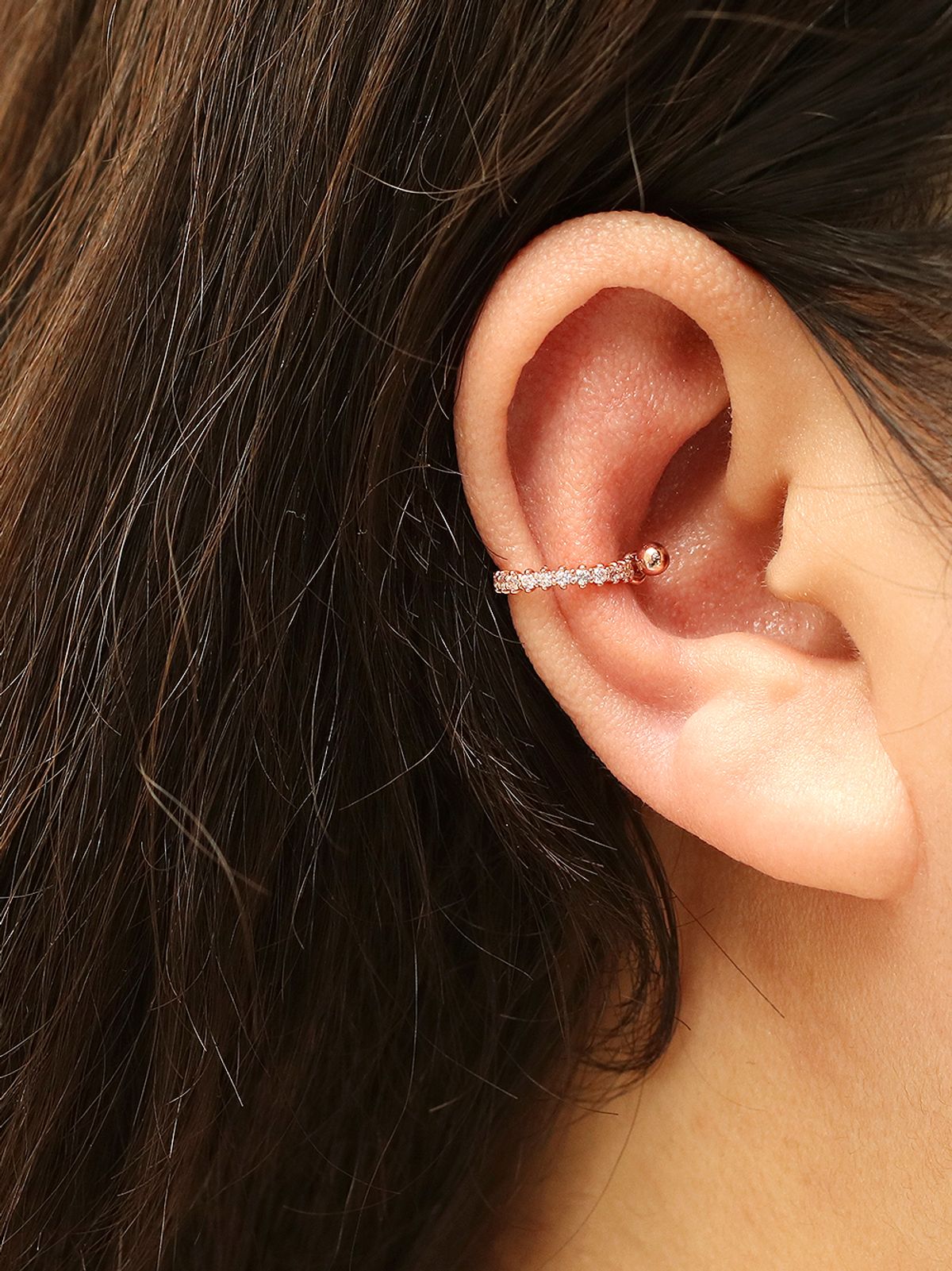 미니멀피어싱(MINIMALPIERCING) 14K 블링 큐빅 C자 이너컨츠 피어싱 투웨이 귀걸이