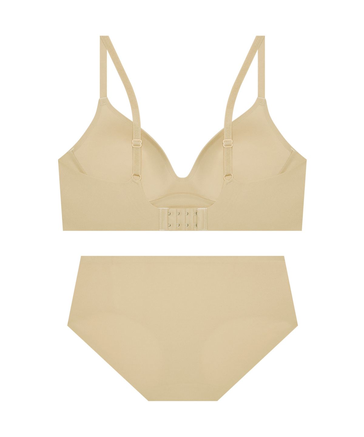 엘르이너웨어(ELLE INNERWEAR) 스무스 커브 노와이어 브라 팬티 세트 - 스킨