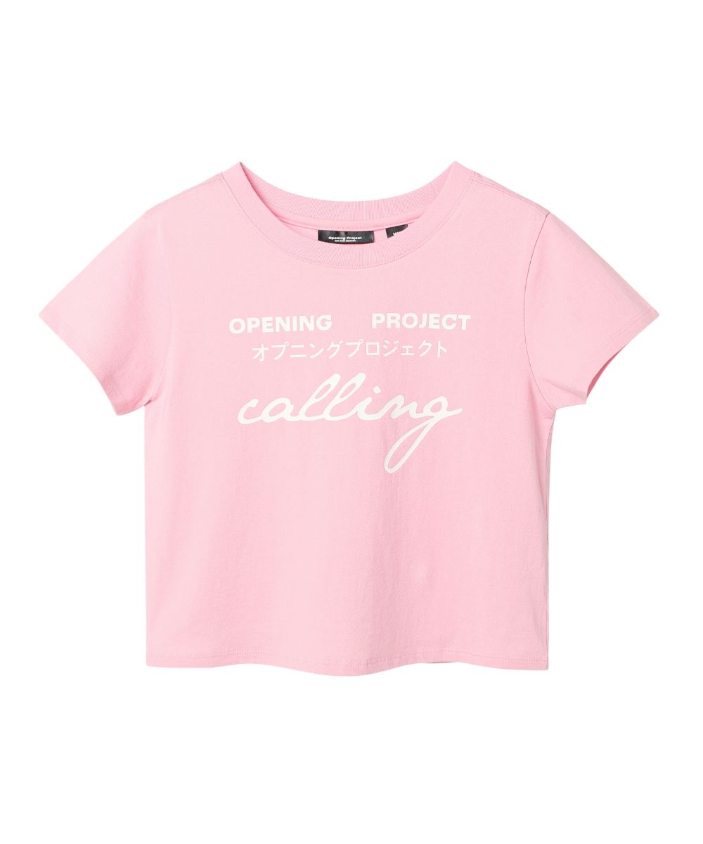 【OPENING PROJECT】25SS W Cropped Calling Half T Shirt MUSINSA | OPENING PROJECT W Cropped Calling Half T Shirt - Pink