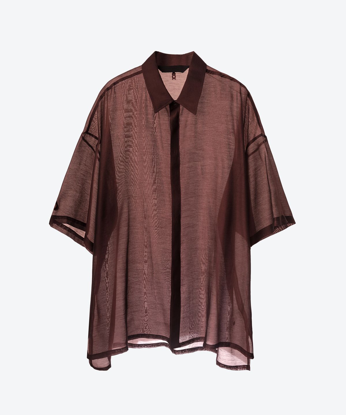 언티지(UNTAGE) 세미 시어 반팔 셔츠[Burgundy(UNISEX)]_UTS-SS61