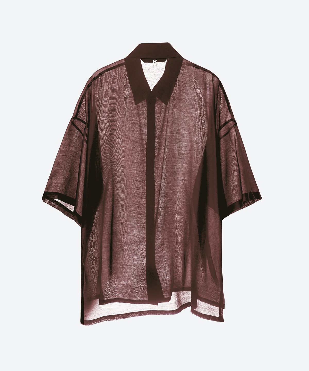 언티지(UNTAGE) 세미 시어 반팔 셔츠[Burgundy(UNISEX)]_UTS-SS61