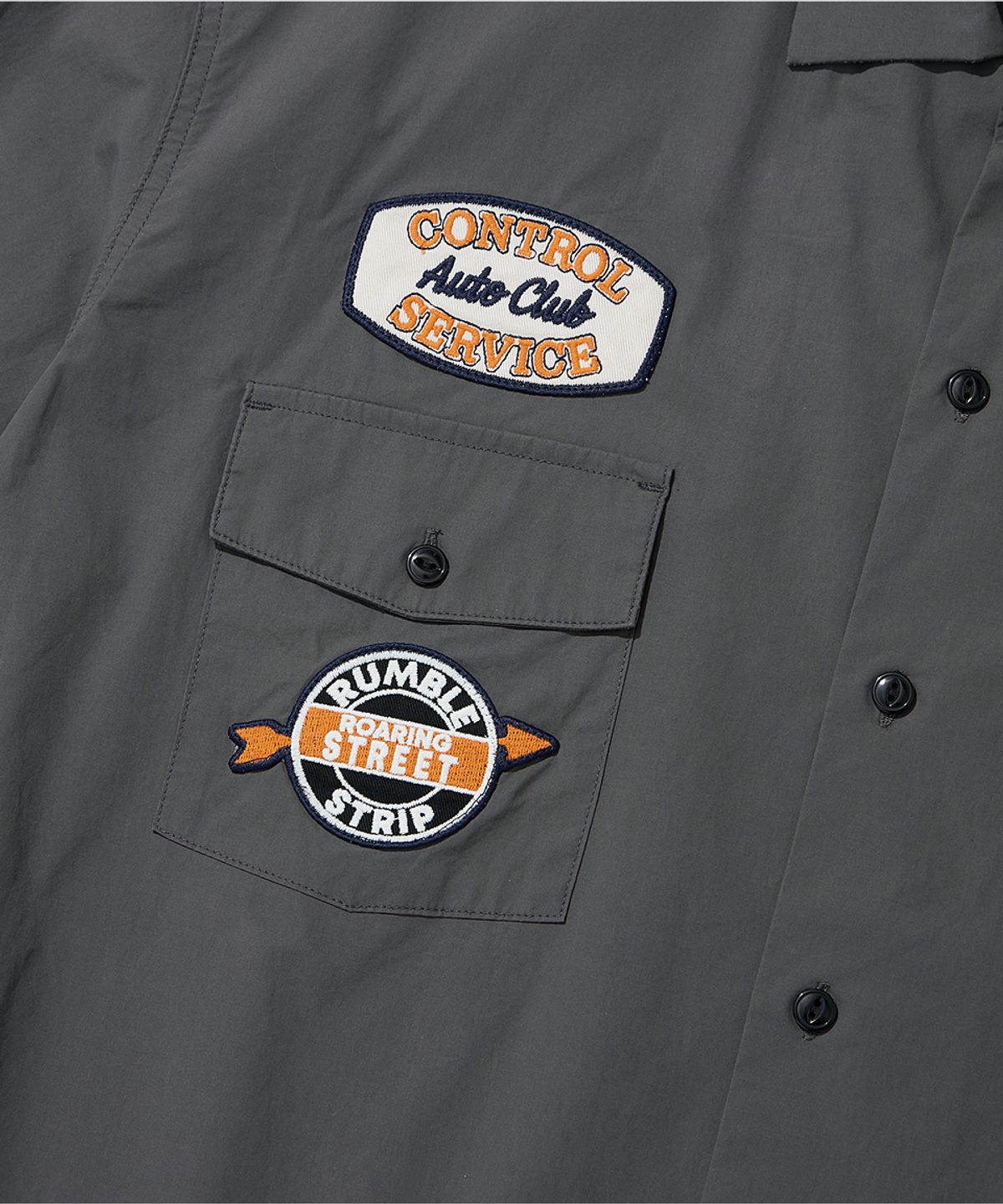 아웃스탠딩(OUTSTANDING) WAPPEN MECHANIC HALF WORK SHIRT_CHARCOAL