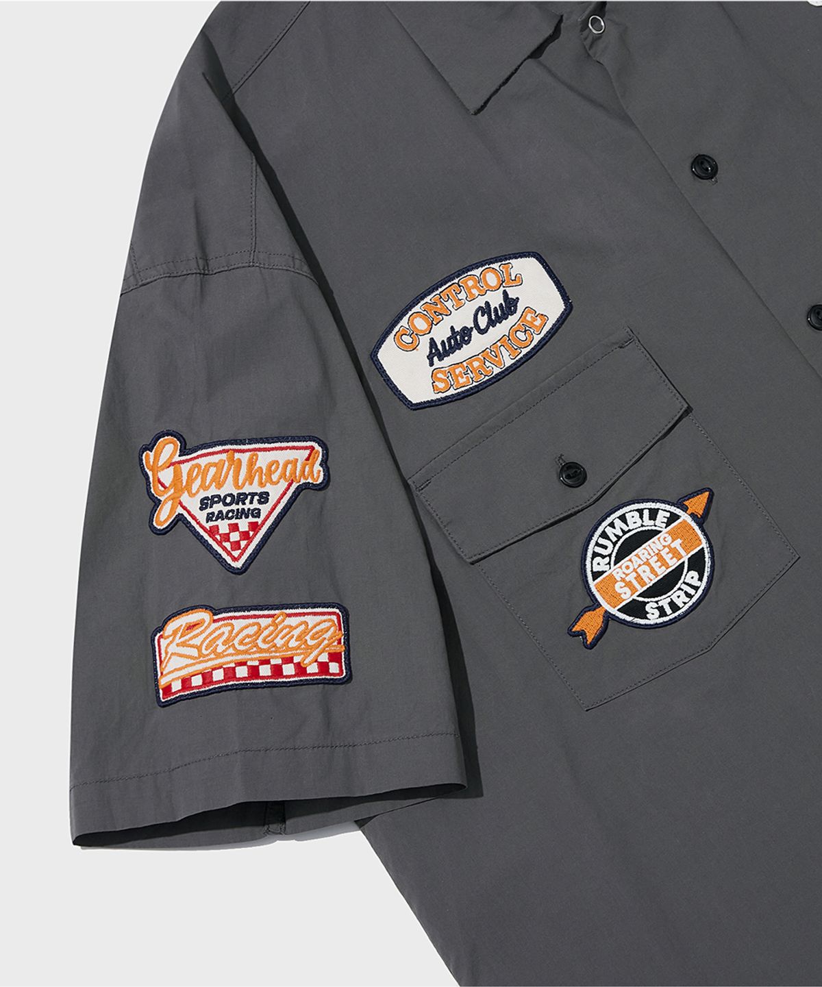 아웃스탠딩(OUTSTANDING) WAPPEN MECHANIC HALF WORK SHIRT_CHARCOAL
