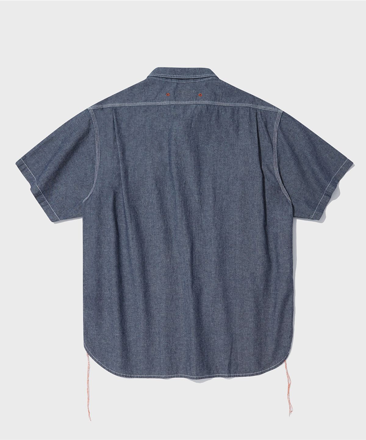 아웃스탠딩(OUTSTANDING) WAPPEN CHAMBRAY WORK HALF SHIRT_D.BLUE