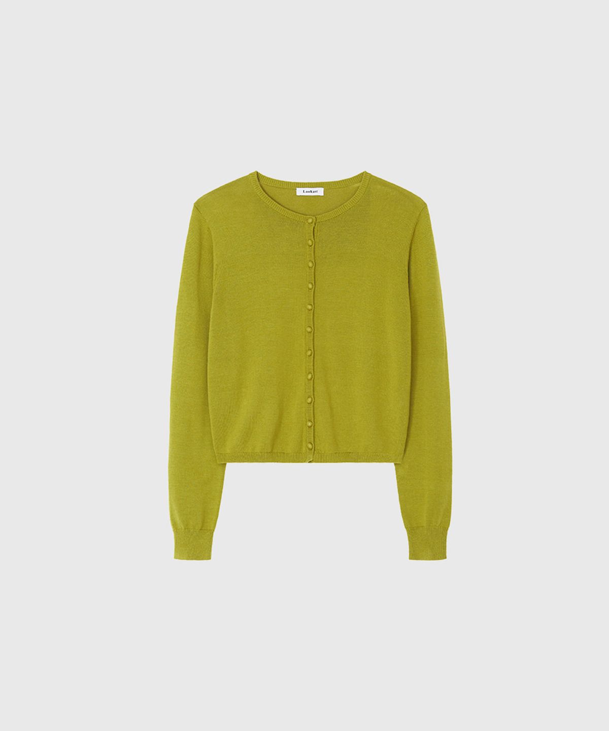 룩캐스트(LOOKAST) 사라 버튼 니트 가디건_올리브 그린 / SARAH BUTTON KNIT CARDIGAN_OLIVE GREEN