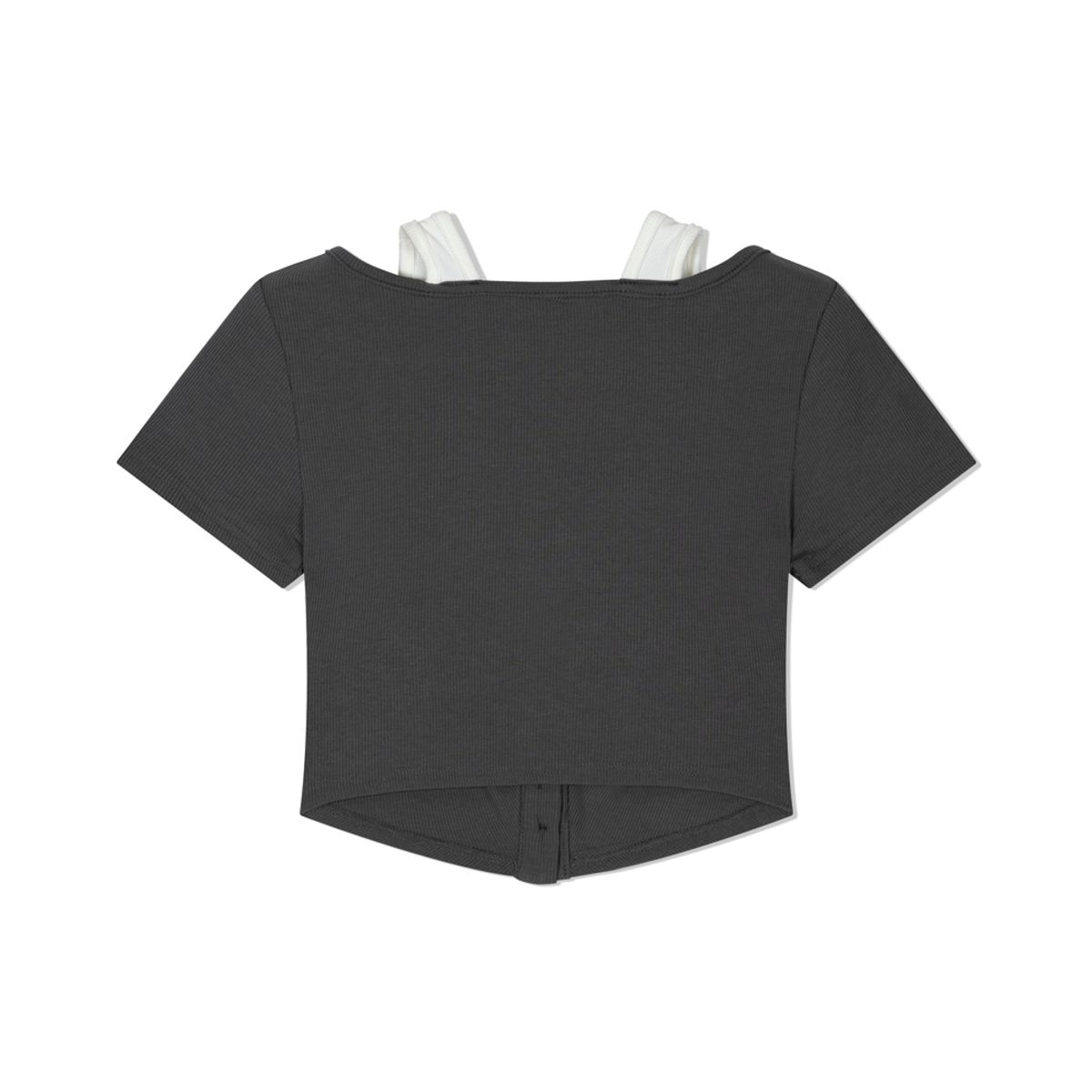 모아(MOAA) Twin Layer Scoop Tee (GRAY)