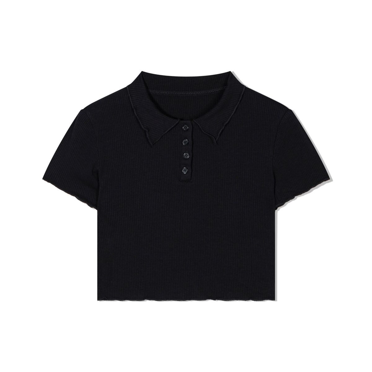 모아(MOAA) Frill Edge Crop (BLACK)