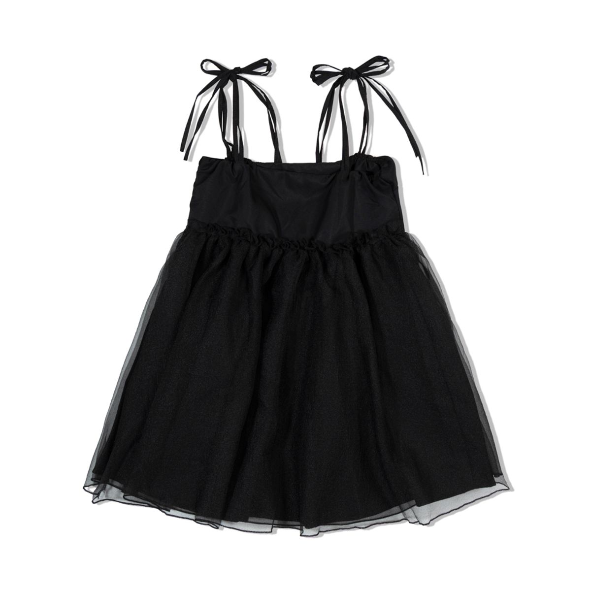 모아(MOAA) Tie Strap Tulle Dress (BLACK)