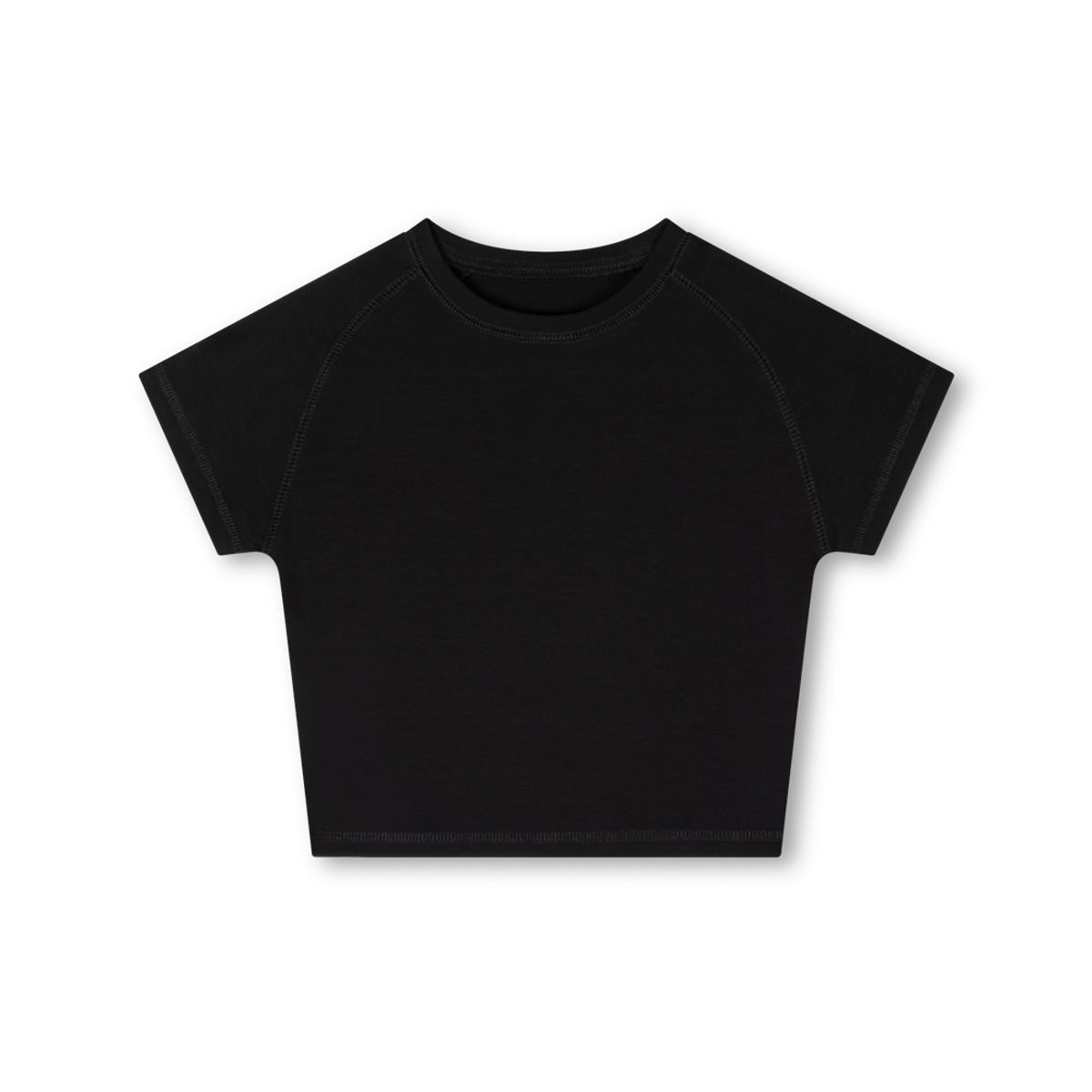 모아(MOAA) Paanel Seam Crop Tee (BLACK)
