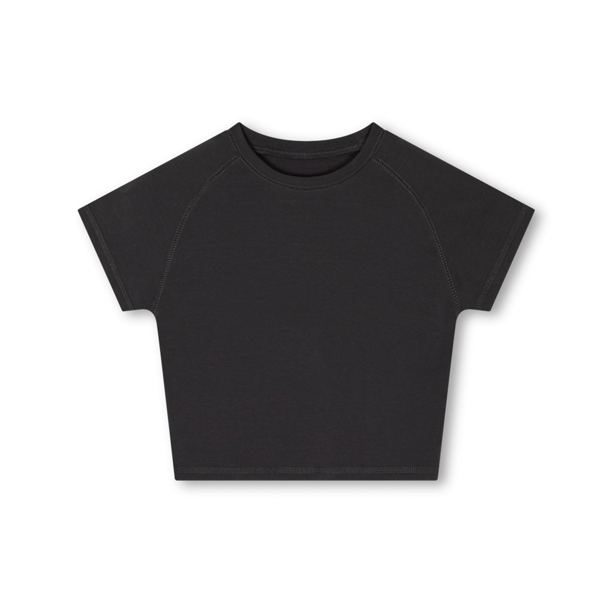 모아(MOAA) Paanel Seam Crop Tee (CHARCOAL)