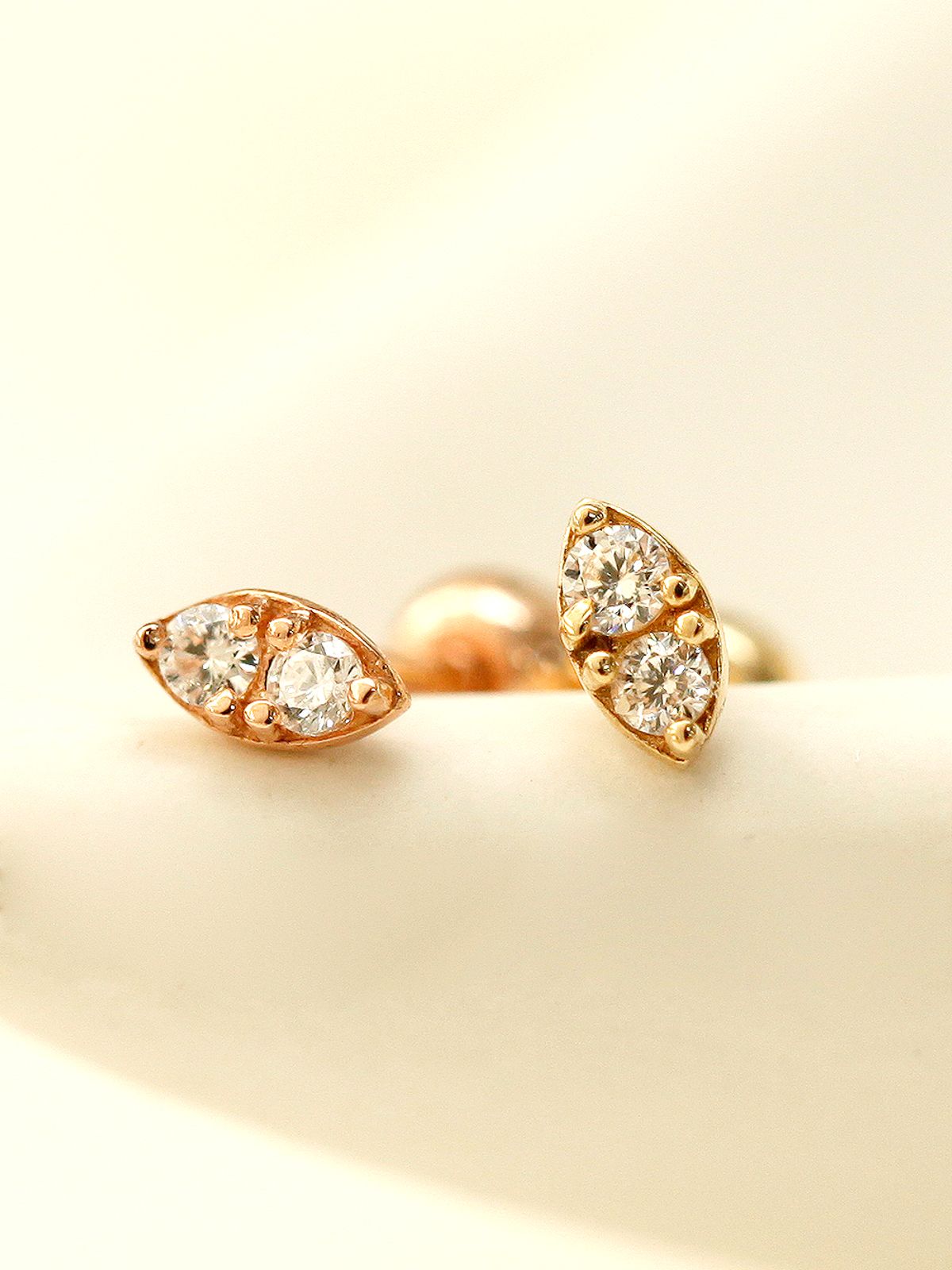 미니멀피어싱(MINIMALPIERCING) 14K 초미니 더블 큐빅 피어싱 귀걸이