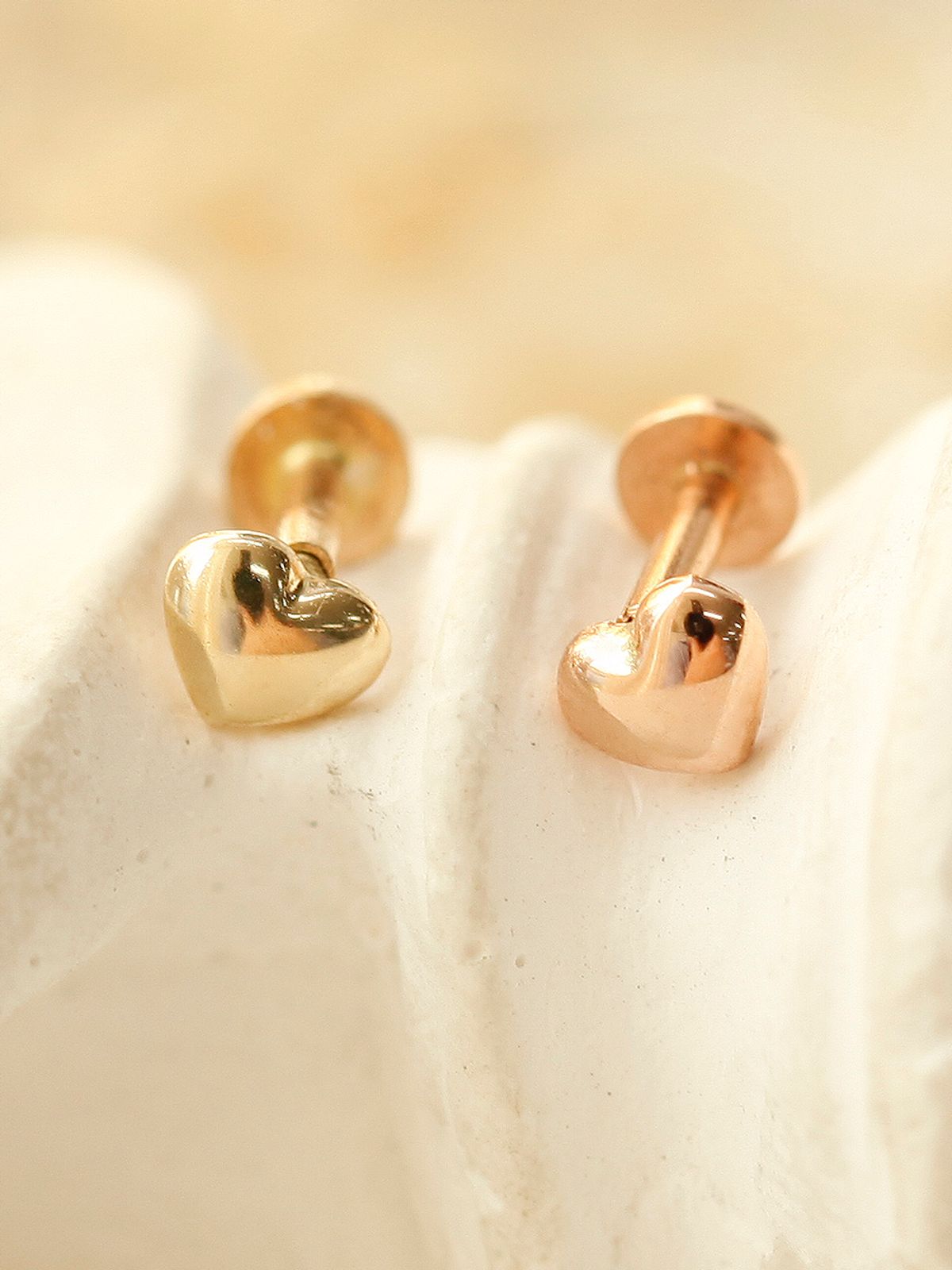 미니멀피어싱(MINIMALPIERCING) 14K 인터널 미니 콩알 하트 라블렛 피어싱
