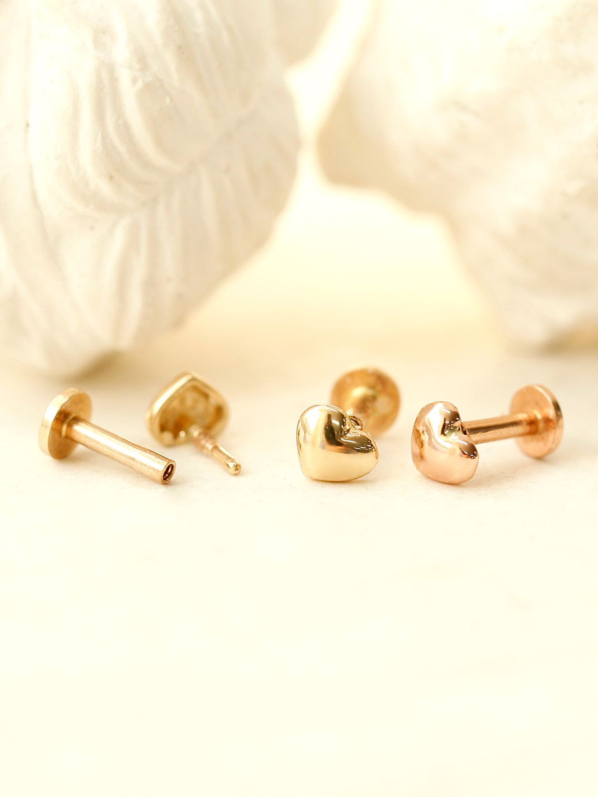 미니멀피어싱(MINIMALPIERCING) 14K 인터널 미니 콩알 하트 라블렛 피어싱