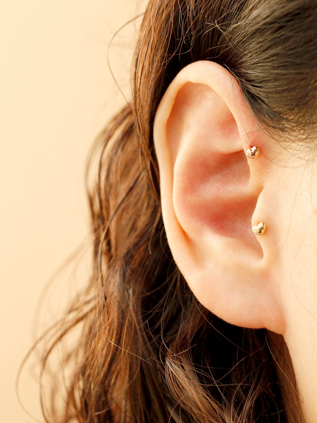 미니멀피어싱(MINIMALPIERCING) 14K 인터널 미니 콩알 하트 라블렛 피어싱