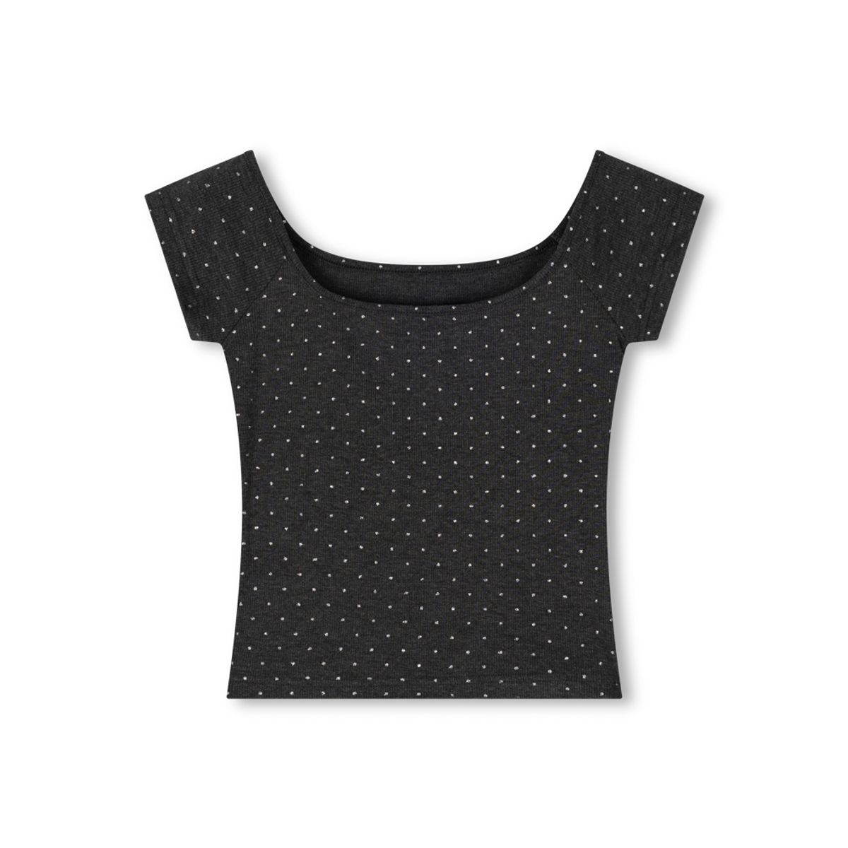모아(MOAA) Moonlight Scoop Tee (CHARCOAL)