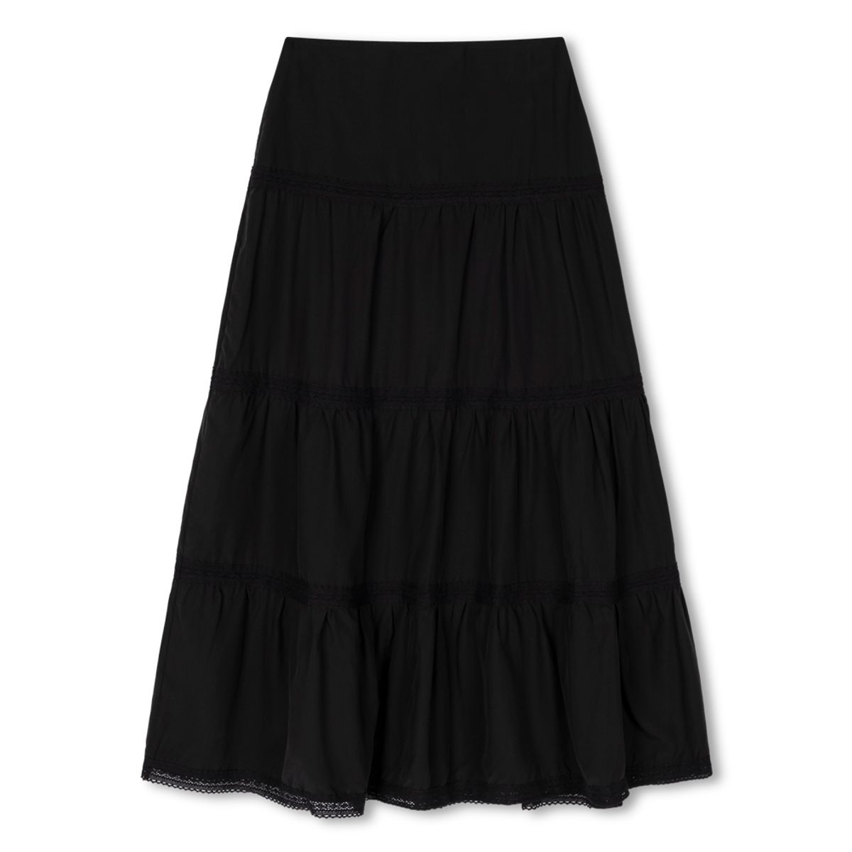 모아(MOAA) Soft Flare Long Skirt (BLACK)