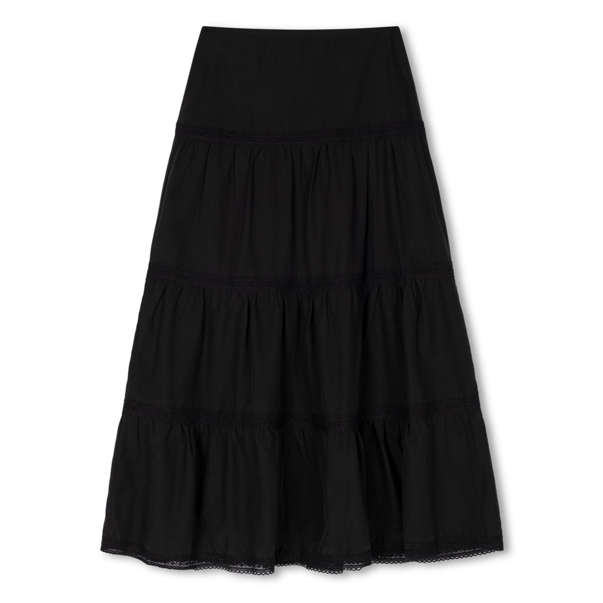 모아(MOAA) Soft Flare Long Skirt (BLACK)