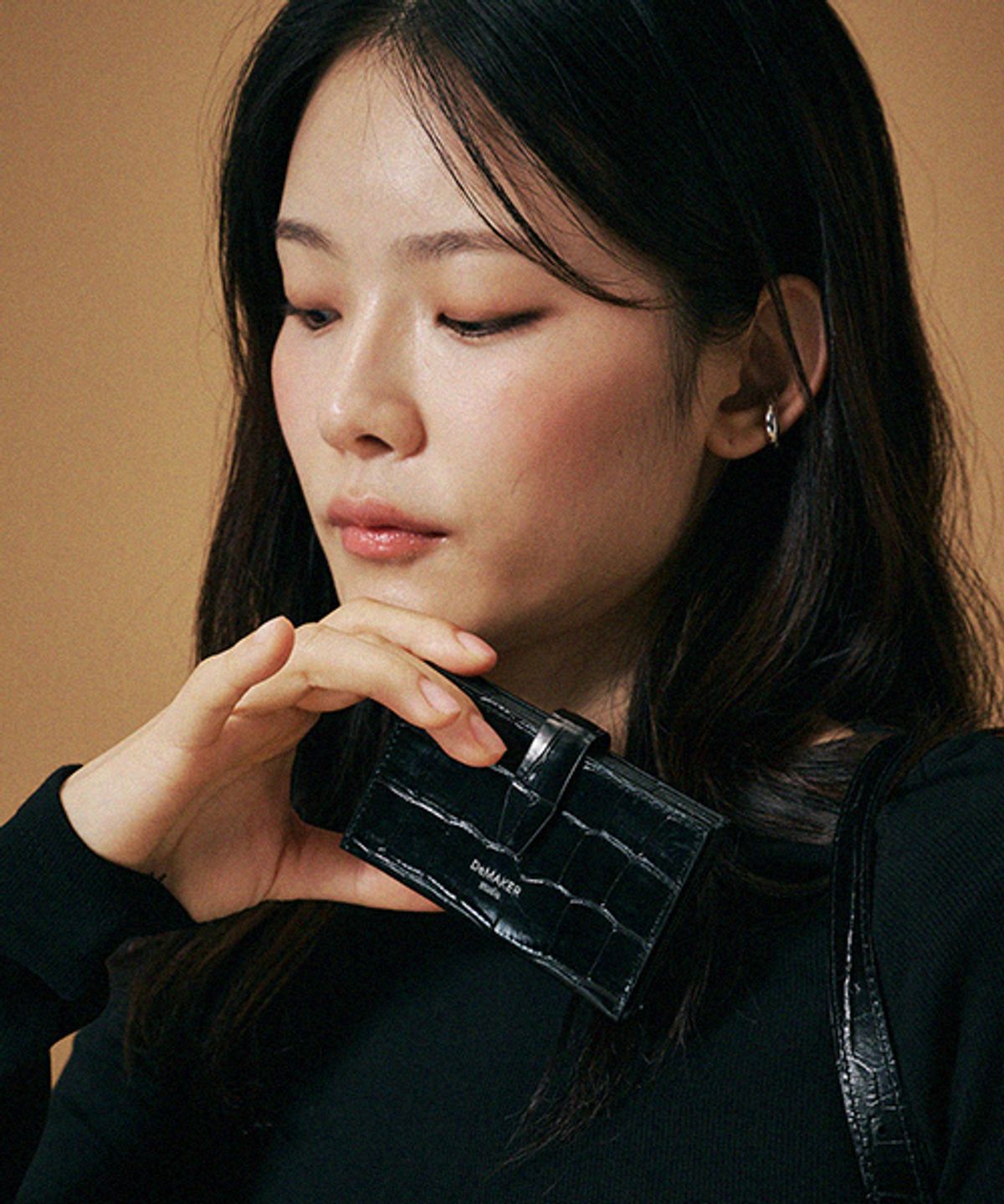 드메이커(DEMAKER) Folding wallet-croco black