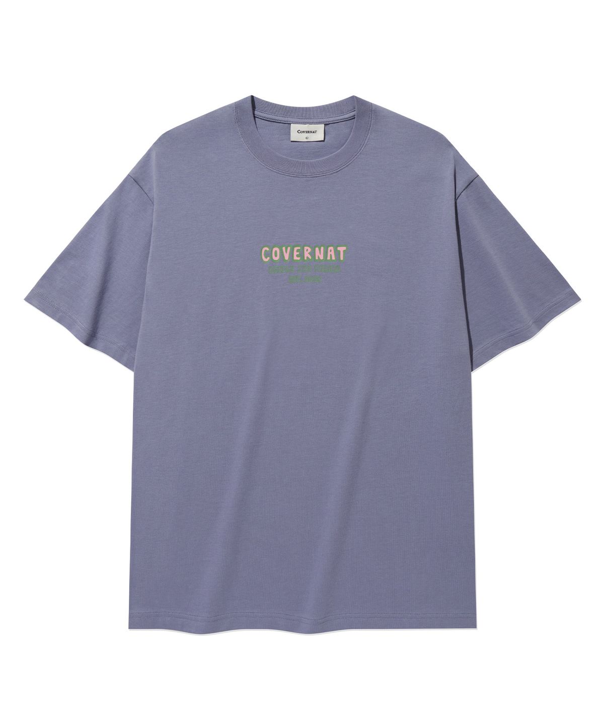 커버낫(COVERNAT) 스몰 타이포 그래픽 티셔츠 Purple