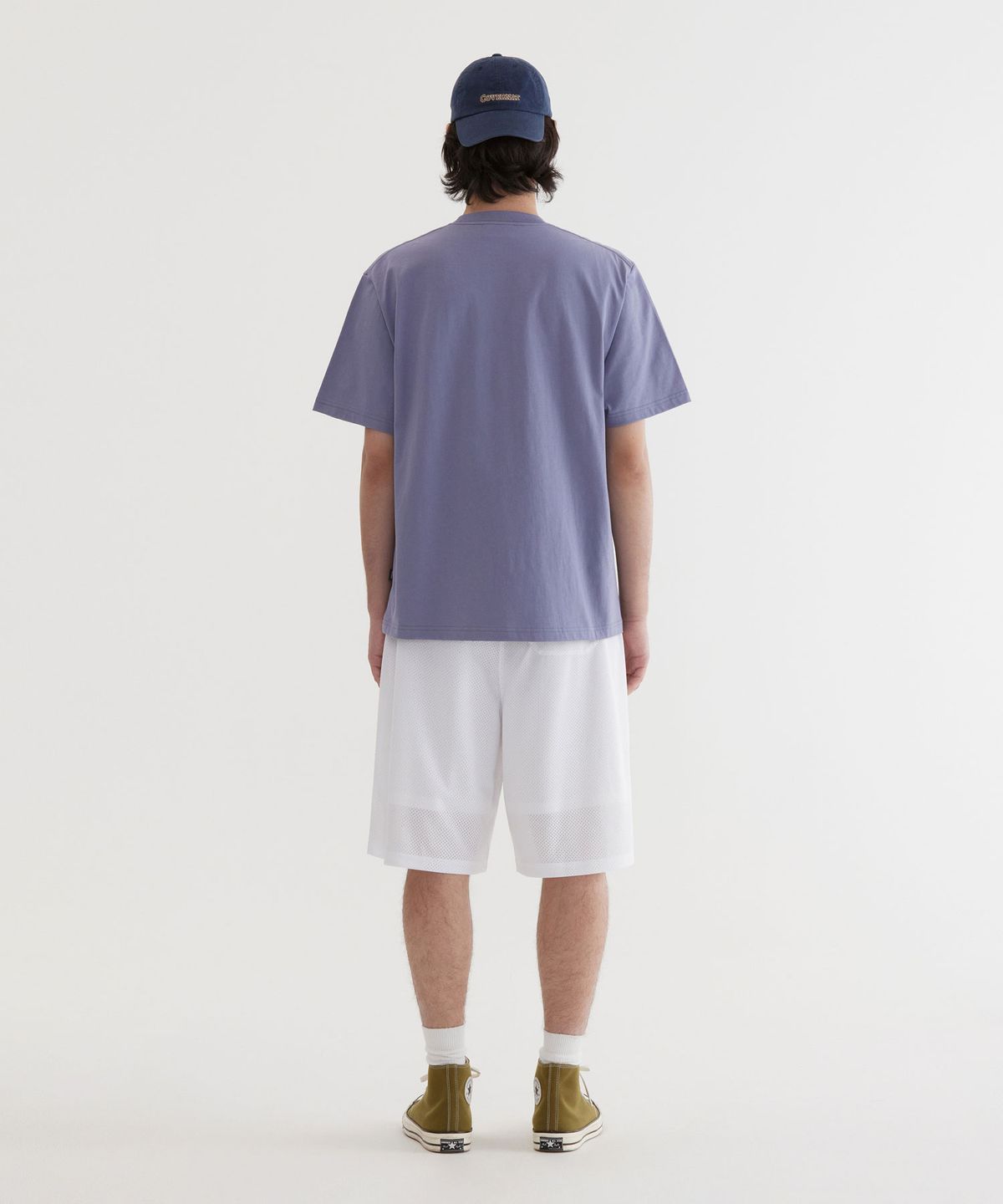 커버낫(COVERNAT) 스몰 타이포 그래픽 티셔츠 Purple