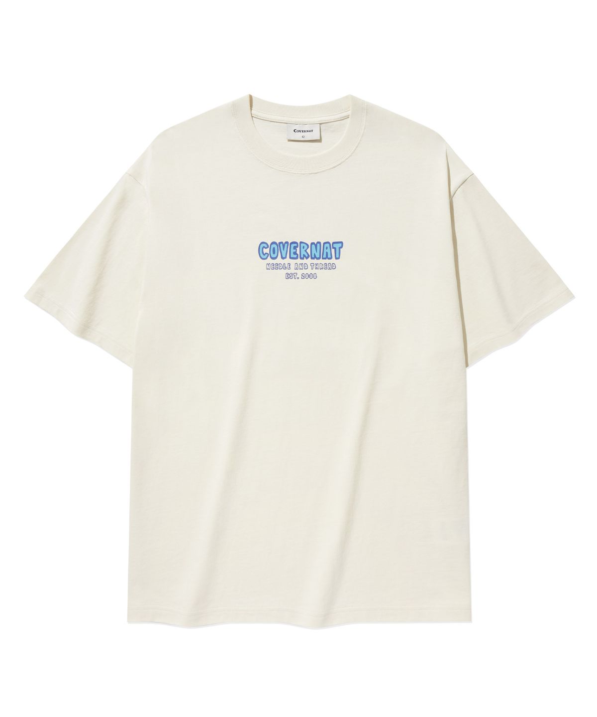 커버낫(COVERNAT) 스몰 타이포 그래픽 티셔츠 Ivory