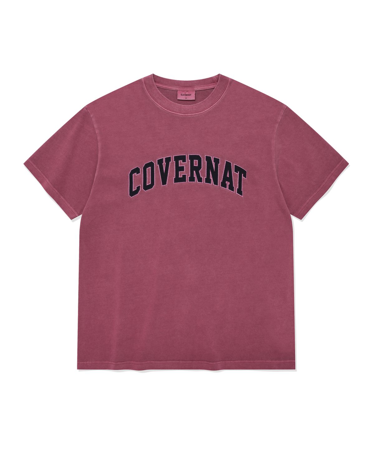 커버낫(COVERNAT) 아치 아플리케 다잉 티셔츠 Magenta