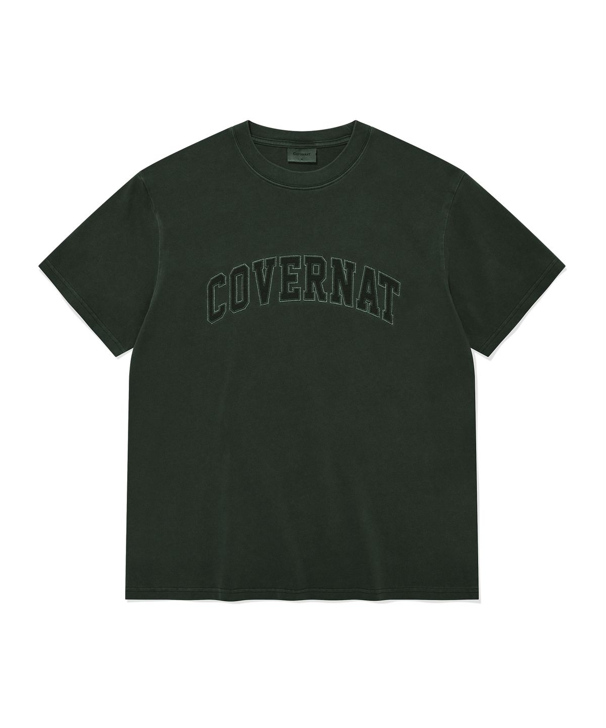 커버낫(COVERNAT) 아치 아플리케 다잉 티셔츠 Khaki