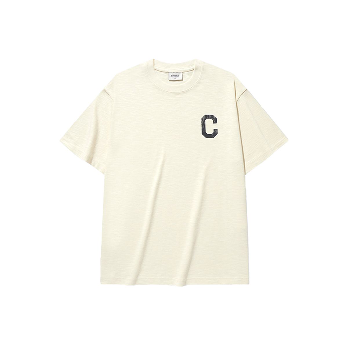 커버낫(COVERNAT) 슬럽 크랙 C 로고 티셔츠 Ivory