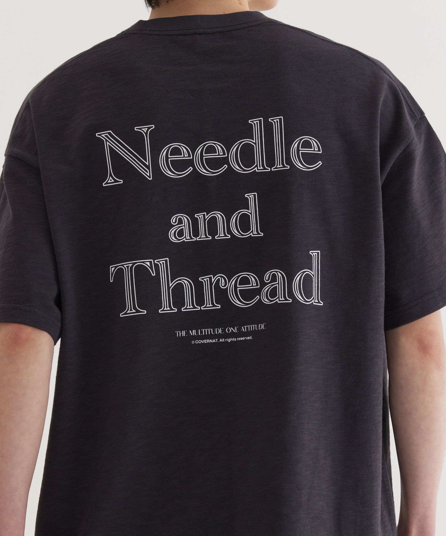 Tシャツ・カットソー COVERNAT Needle and Thread Graphic T-Shirt Charcoal MUSINSA | COVERNAT Slub Needle and Thread Graphic T-Shirt