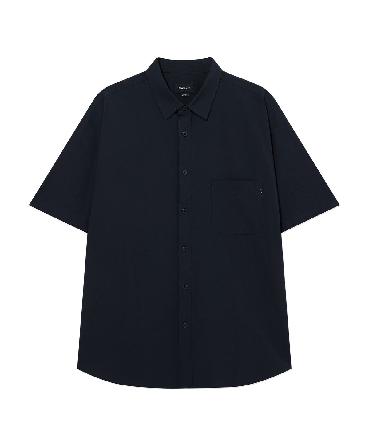 커버낫(COVERNAT) 조직 변형 하프 셔츠 Dark Navy