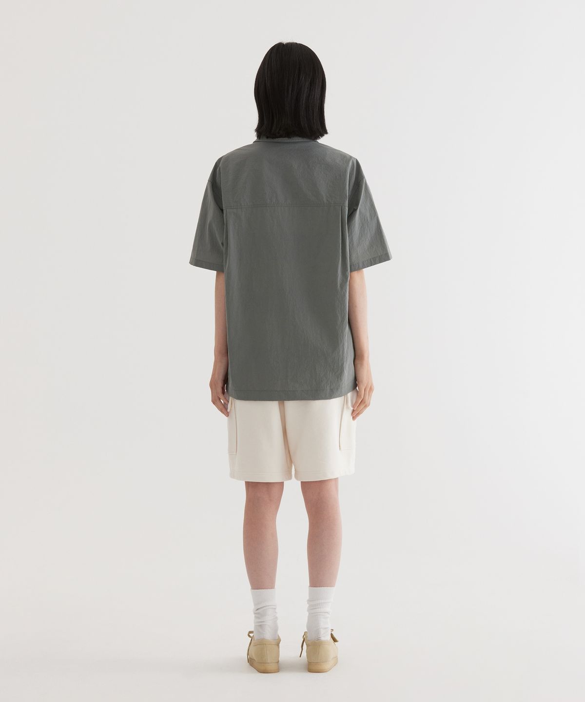 커버낫(COVERNAT) 나일론 퍼티그 하프 셔츠 Sage Gray