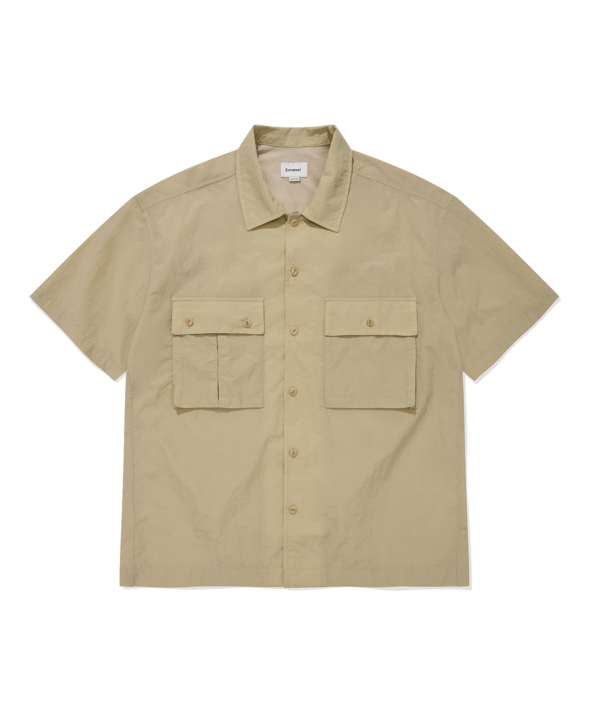 커버낫(COVERNAT) 나일론 퍼티그 하프 셔츠 Beige