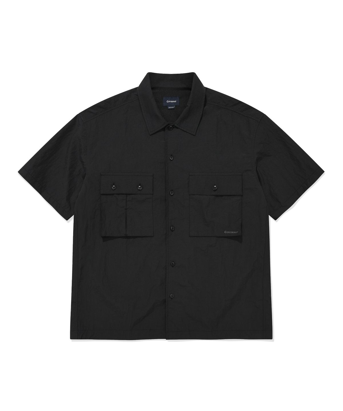 커버낫(COVERNAT) 나일론 퍼티그 하프 셔츠 Black