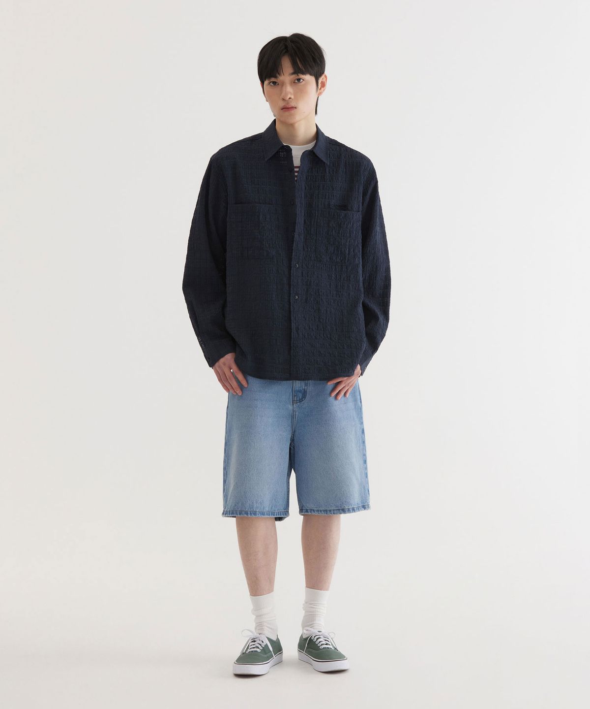 커버낫(COVERNAT) 써머 시어서커 셔츠 Navy