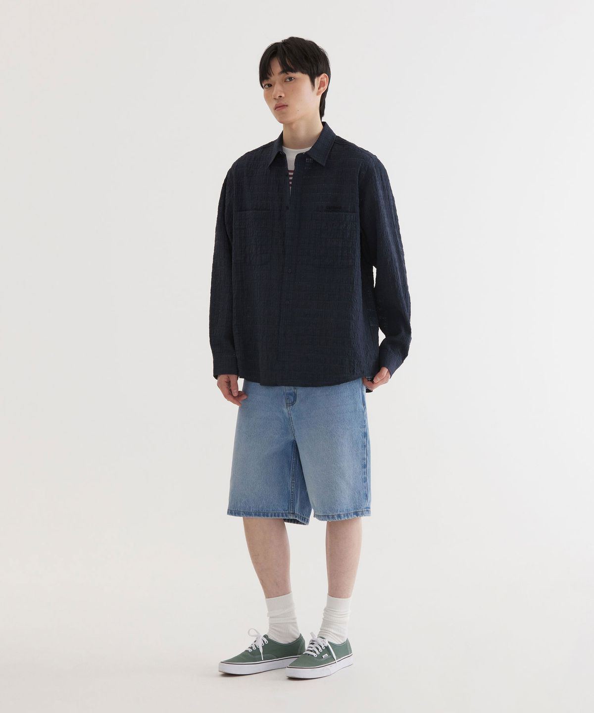 커버낫(COVERNAT) 써머 시어서커 셔츠 Navy