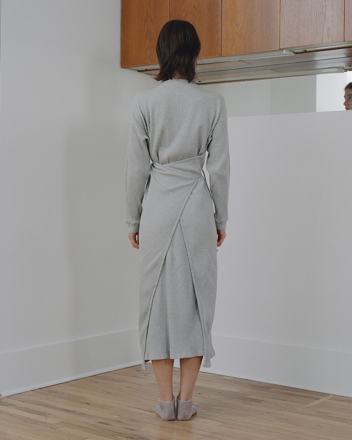 베이스레인지(BASERANGE) SHAW LONG SLEEVE KAFTAN (FLEECE RIB)