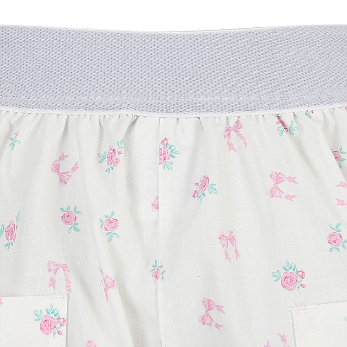 라라폭스(LALAFOX) FLOWER PRINT WIDE TRACK PANTS 나일론 트랙 팬츠 WHITE BR2WP001