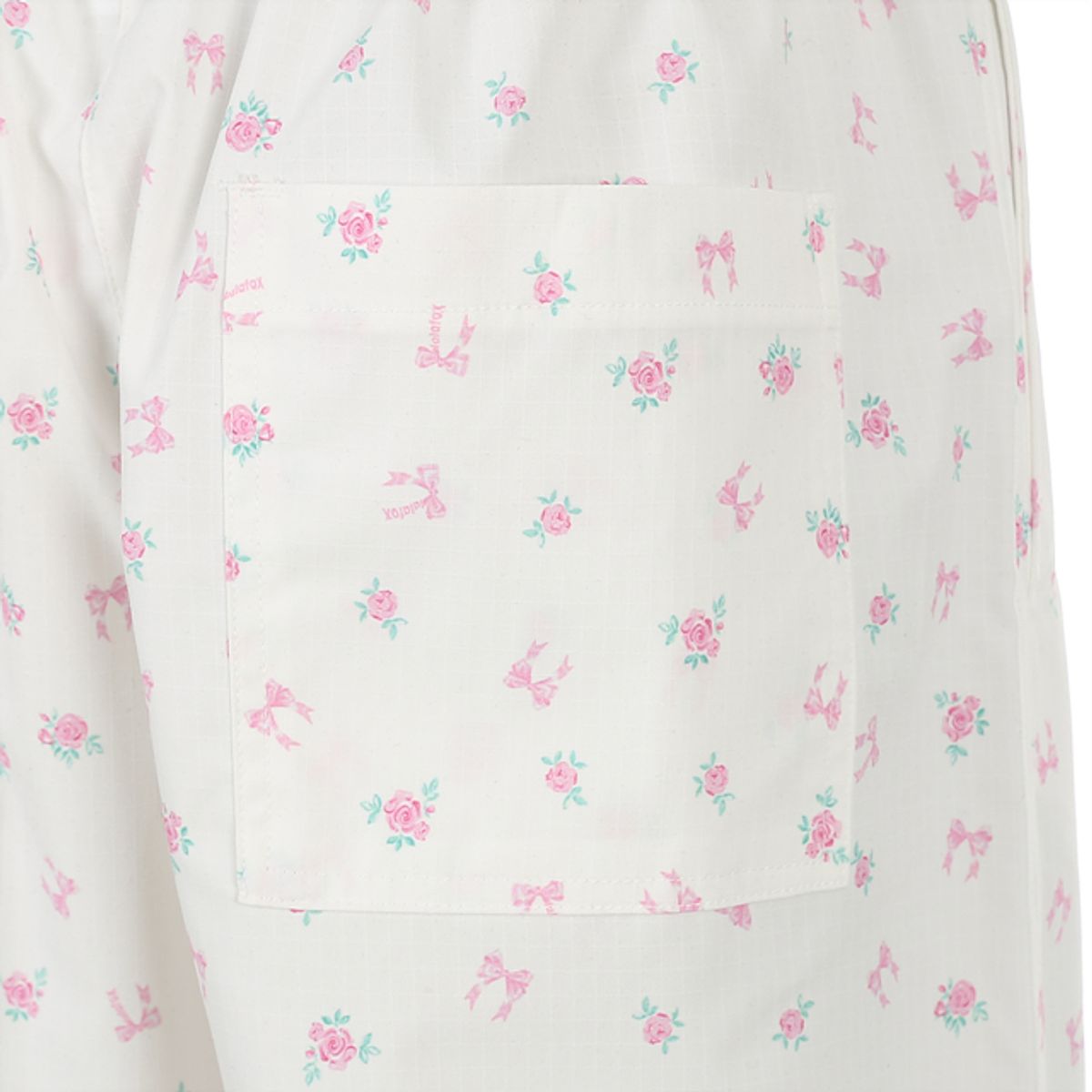 라라폭스(LALAFOX) FLOWER PRINT WIDE TRACK PANTS 나일론 트랙 팬츠 WHITE BR2WP001