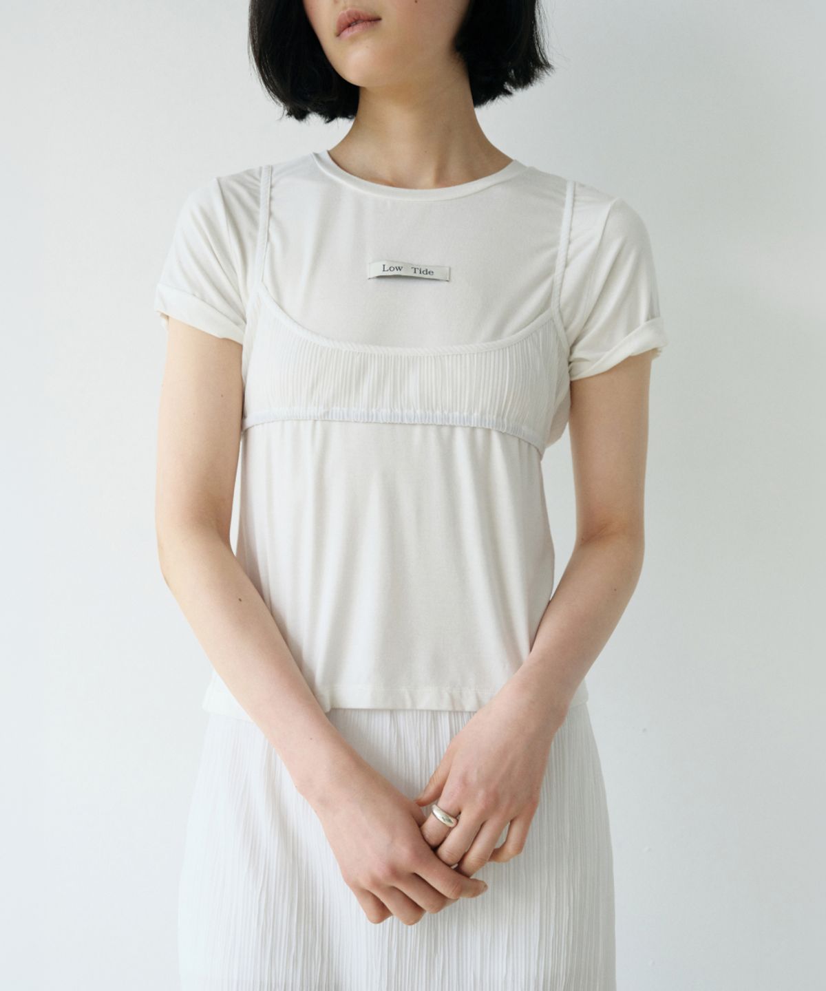 로우타이드(LOW TIDE) ROLL UP LABEL T-SHIRT [WHITE]