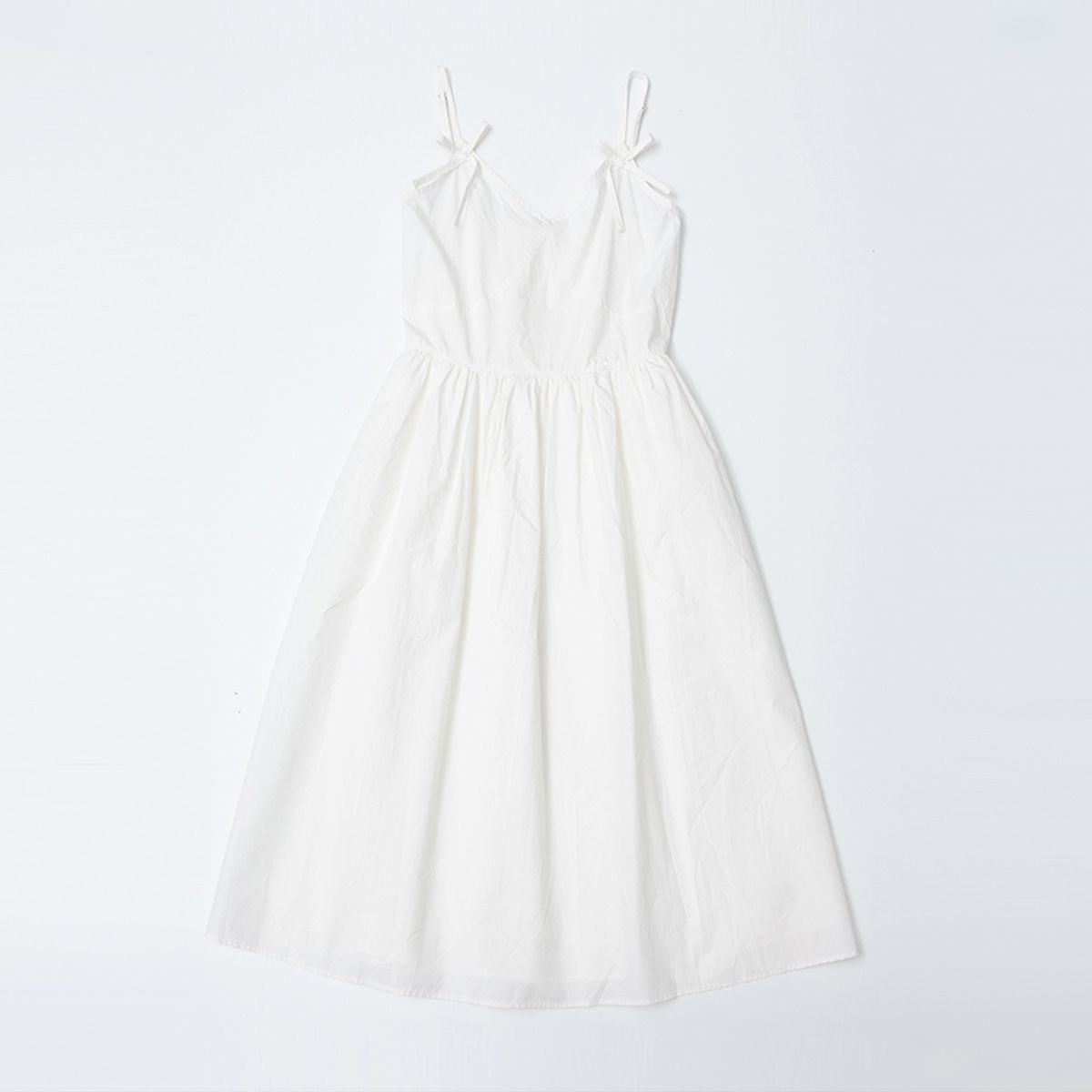 던드롭(DUNDROP) DD_Ribbon sling dress_WHITE