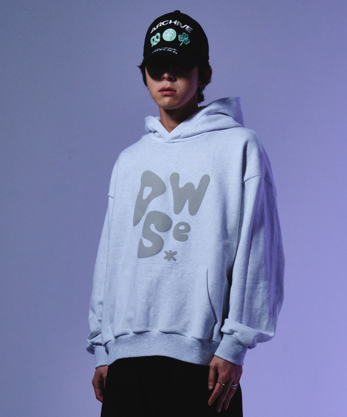 디더블유에스이(DWSE) 라운드 로고 후디(그레이)