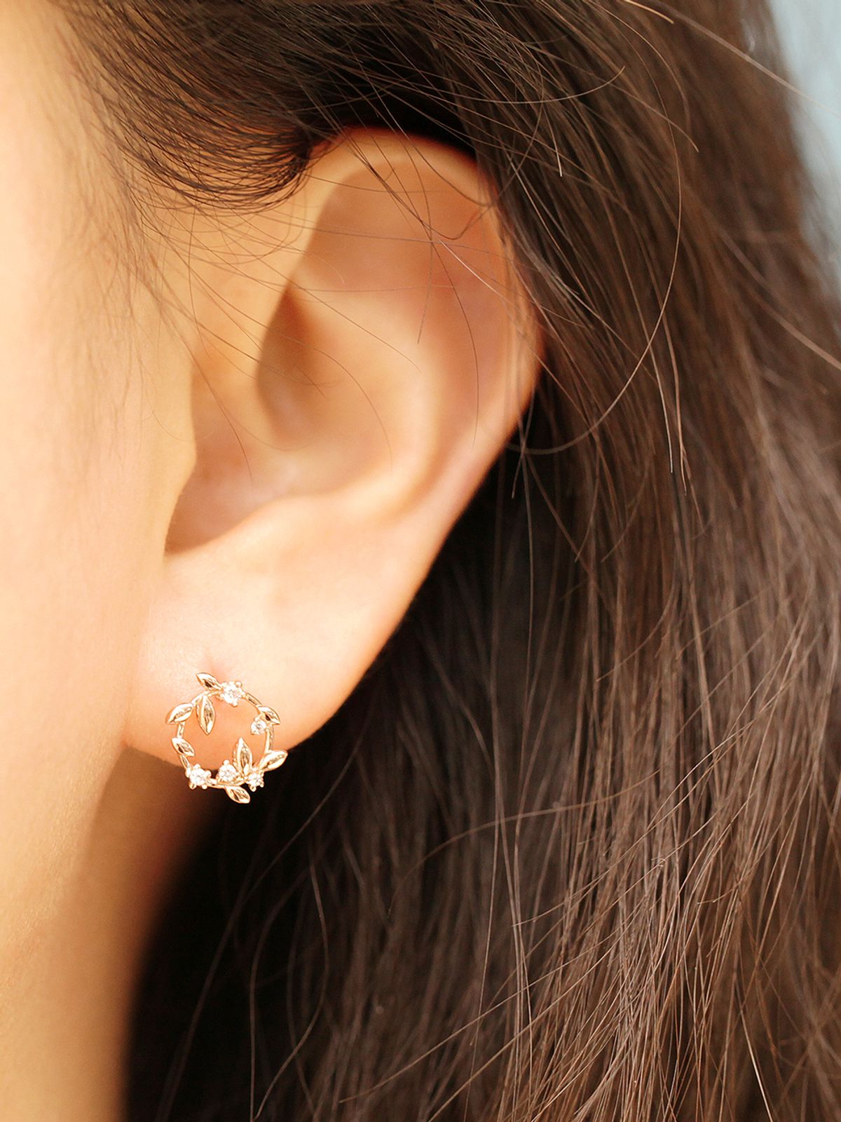 미니멀피어싱(MINIMALPIERCING) 14K 스페셜 화관 큐빅 피어싱 귀걸이