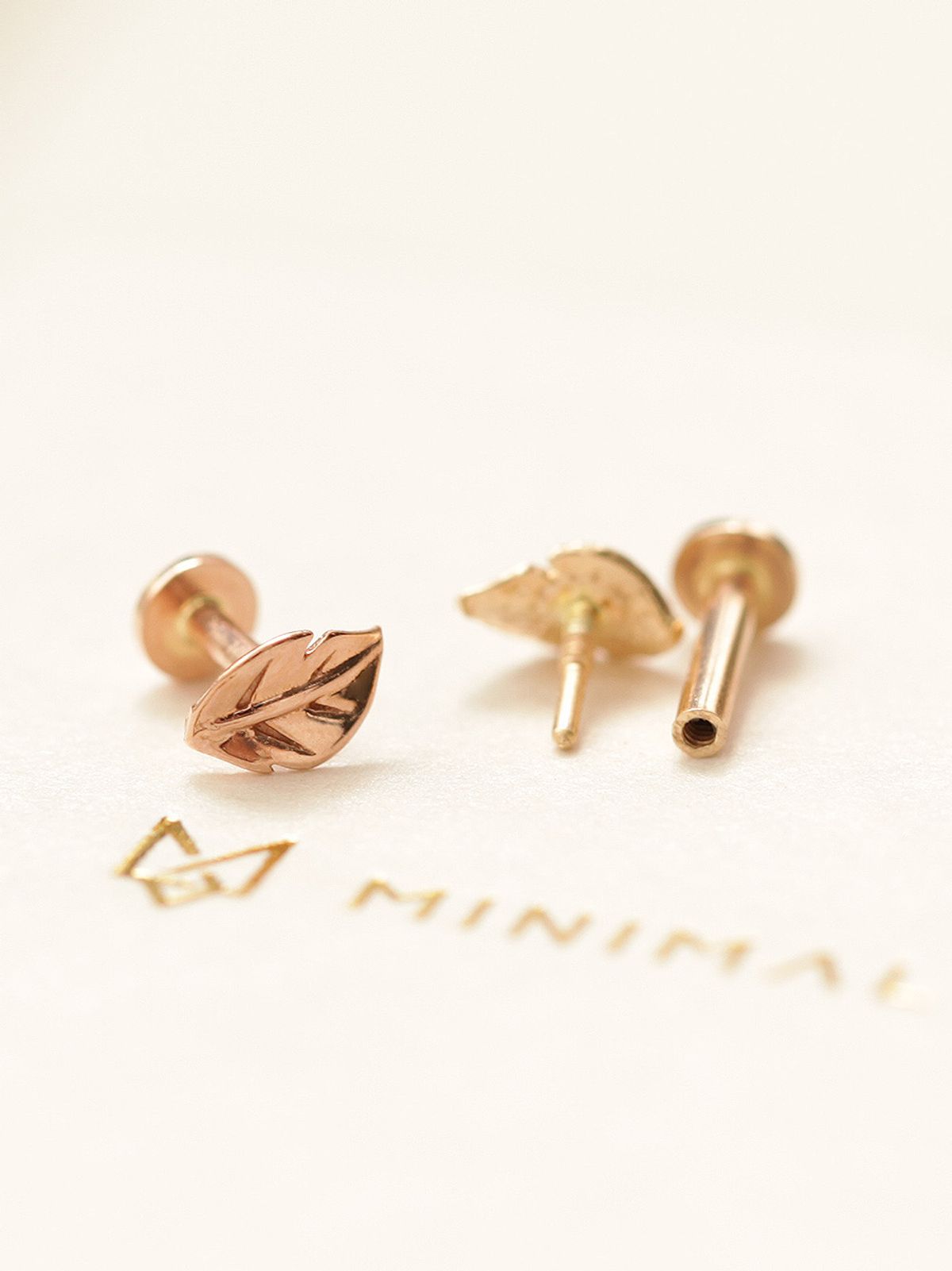 미니멀피어싱(MINIMALPIERCING) 14K 인터널 미니 리프 라블렛 피어싱