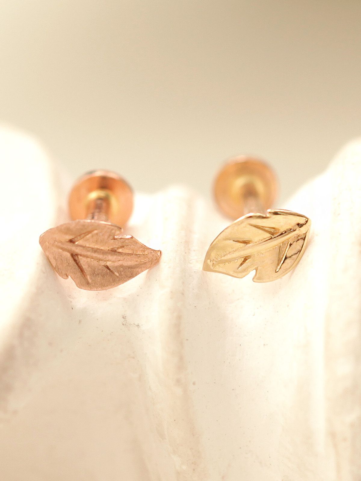 미니멀피어싱(MINIMALPIERCING) 14K 인터널 미니 리프 라블렛 피어싱