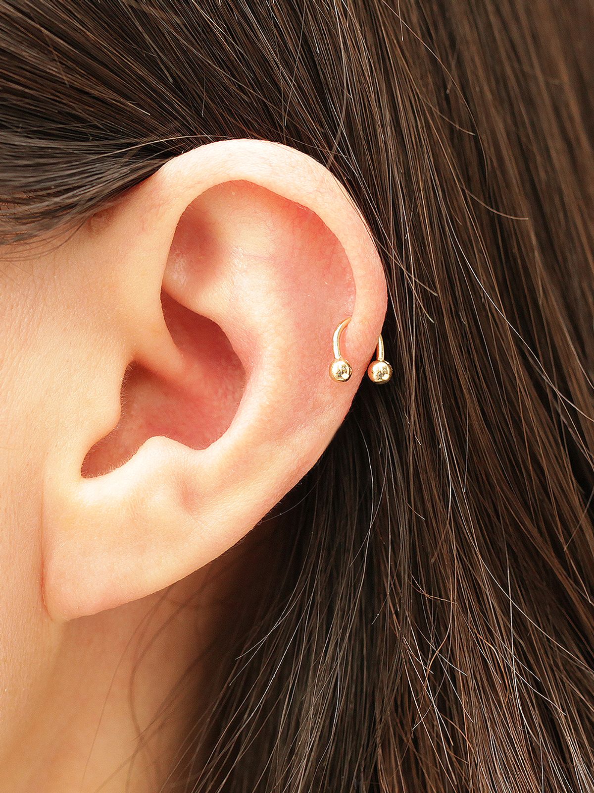 미니멀피어싱(MINIMALPIERCING) 14K 말발굽 U자 볼 피어싱 (1미리 1.2미리)
