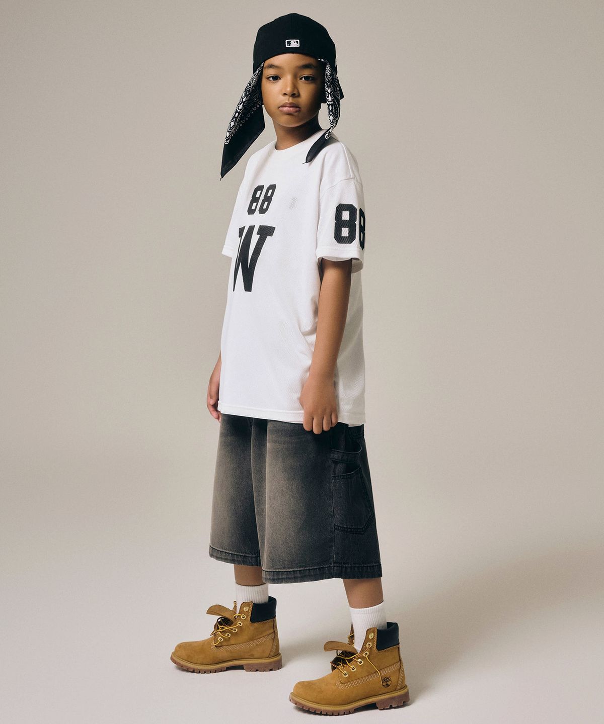 테이크이지 키즈(TAKEASY KIDS) 자이언트핏 카펜터 쇼츠 (블랙)