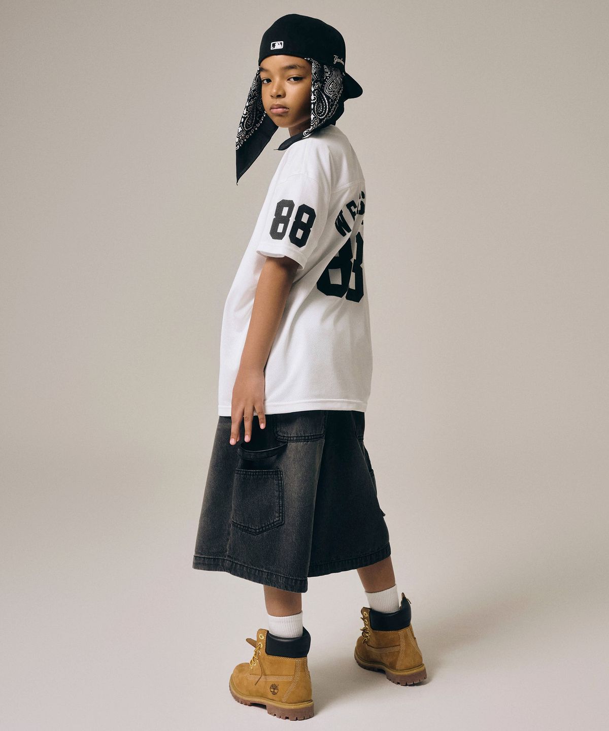 테이크이지 키즈(TAKEASY KIDS) 자이언트핏 카펜터 쇼츠 (블랙)