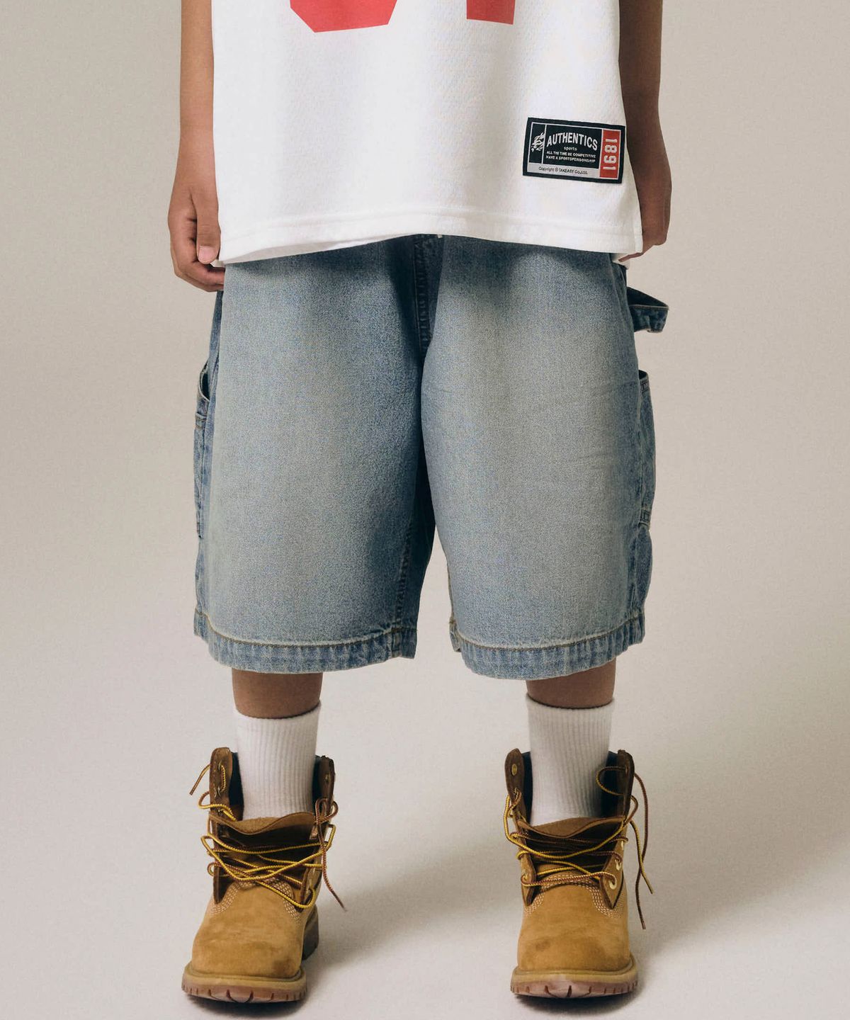 테이크이지 키즈(TAKEASY KIDS) 자이언트핏 카펜터 쇼츠 (인디고블루)